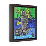 Robot Banana Driller - Framed Canvas Print
