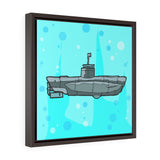 Sub Blue - Framed Canvas Print